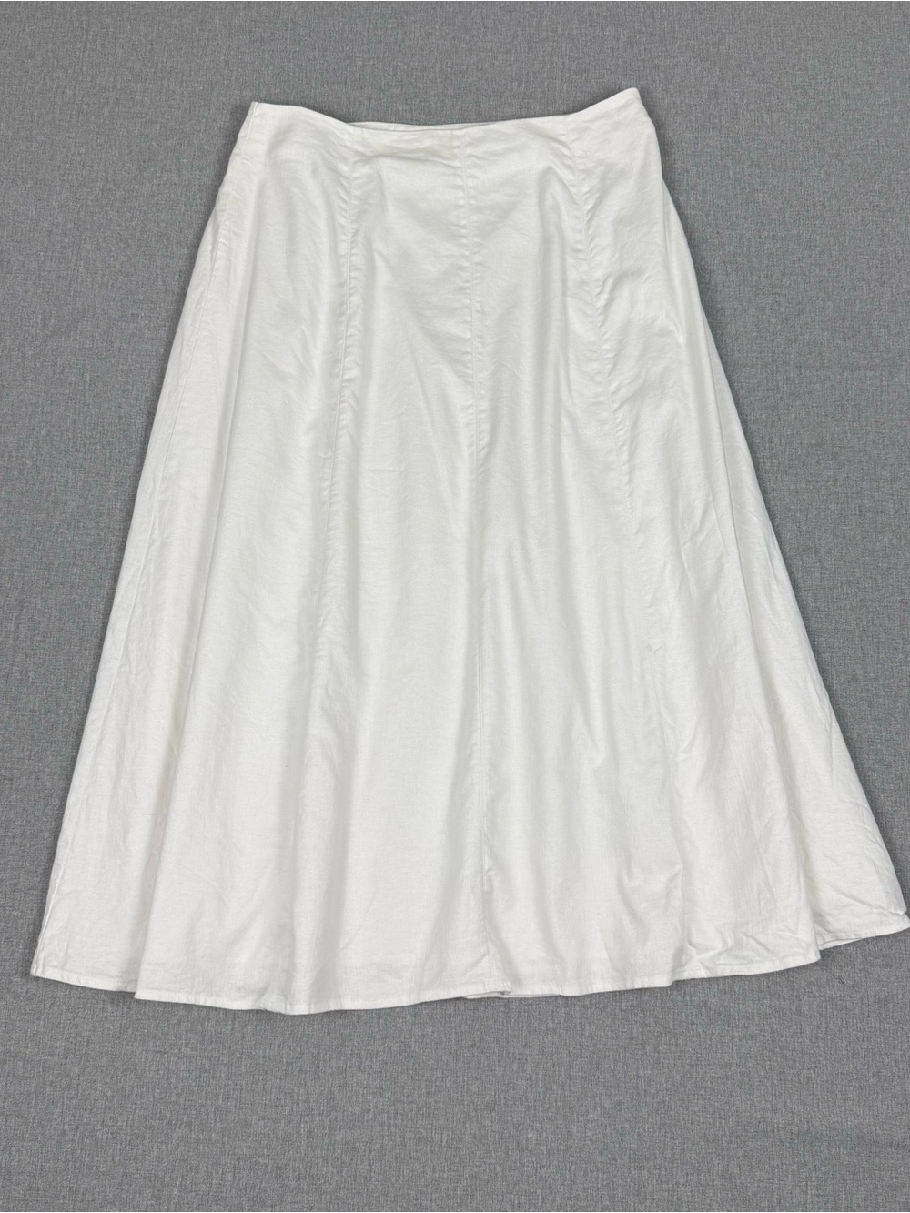 Banana Republic White Linen Blend Midi Skirt Coastal Minimalist 8
